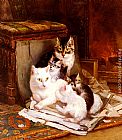 Henriette Ronner-knip Famous Paintings - The Happy Litter